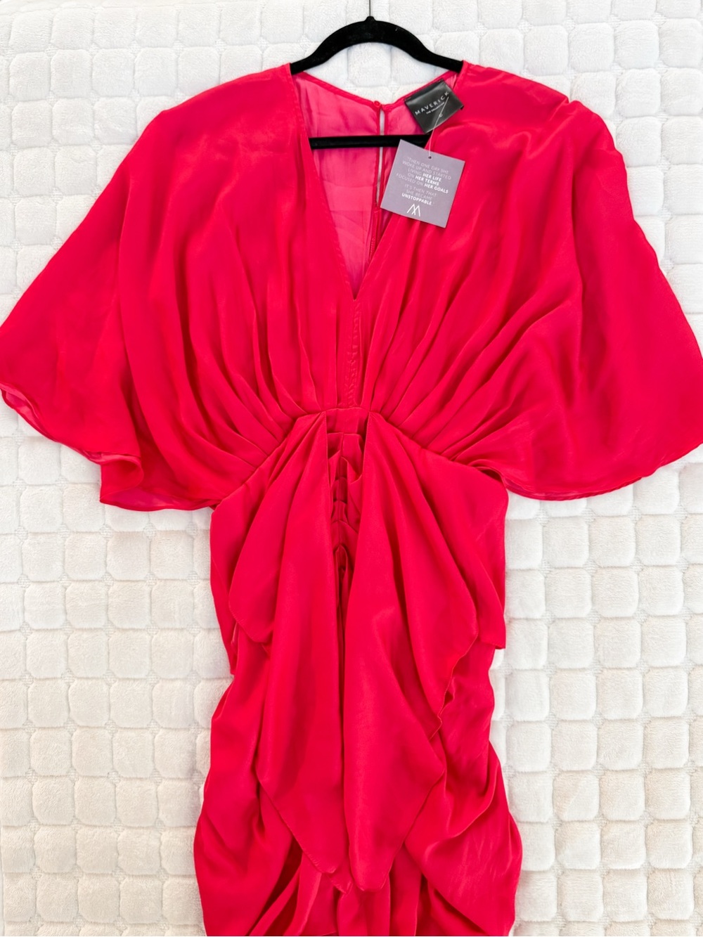 Alice and Olivia Hot Pink Draped Evening Dress